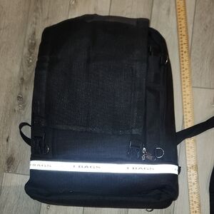 T-Bags Black Reflective Backpack Sleek Design Expandable With Additional Small